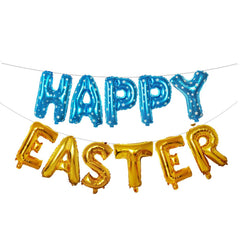 16 inch Large Happy Easter  Foil Balloon Set Banner Bunting Party Decoration