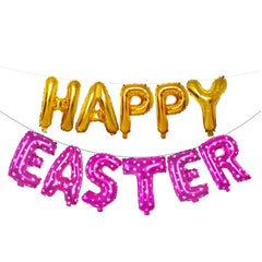 16 inch Large Happy Easter  Foil Balloon Set Banner Bunting Party Decoration