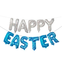 16 inch Large Happy Easter  Foil Balloon Set Banner Bunting Party Decoration