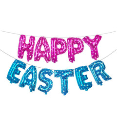 16 inch Large Happy Easter  Foil Balloon Set Banner Bunting Party Decoration