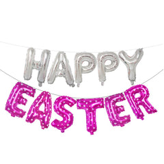 16 inch Large Happy Easter  Foil Balloon Set Banner Bunting Party Decoration