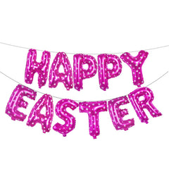 16 inch Large Happy Easter  Foil Balloon Set Banner Bunting Party Decoration