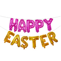 16 inch Large Happy Easter  Foil Balloon Set Banner Bunting Party Decoration