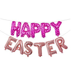 16 inch Large Happy Easter  Foil Balloon Set Banner Bunting Party Decoration