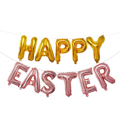 16 inch Large Happy Easter  Foil Balloon Set Banner Bunting Party Decoration