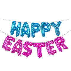 16 inch Large Happy Easter  Foil Balloon Set Banner Bunting Party Decoration