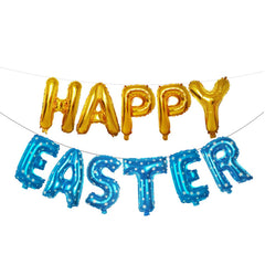 16 inch Large Happy Easter  Foil Balloon Set Banner Bunting Party Decoration