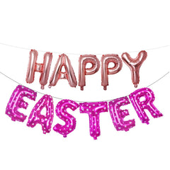 16 inch Large Happy Easter  Foil Balloon Set Banner Bunting Party Decoration